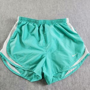 Nike Shorts Womens Small Green Running Mesh Dri Fit Casual Elastic Waist Pleated